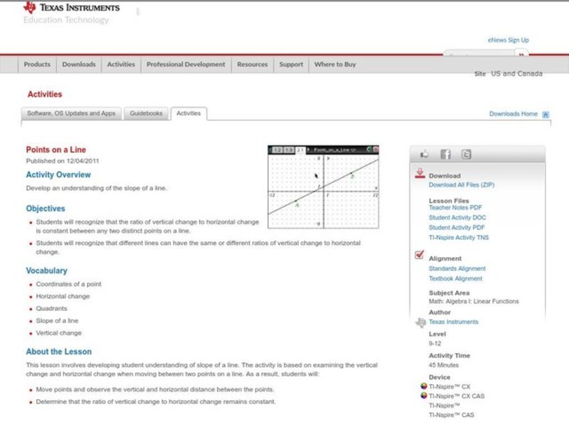 Points on a Line Lesson Plan