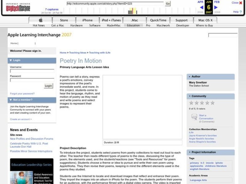 Poetry in Motion Lesson Plan