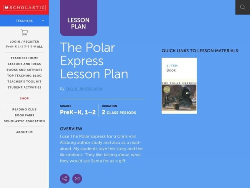 Polar Express Lesson Plan Lesson Plan