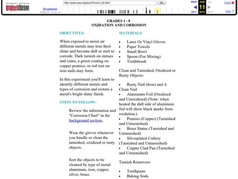 Oxidation And Corrosion Lesson Plan