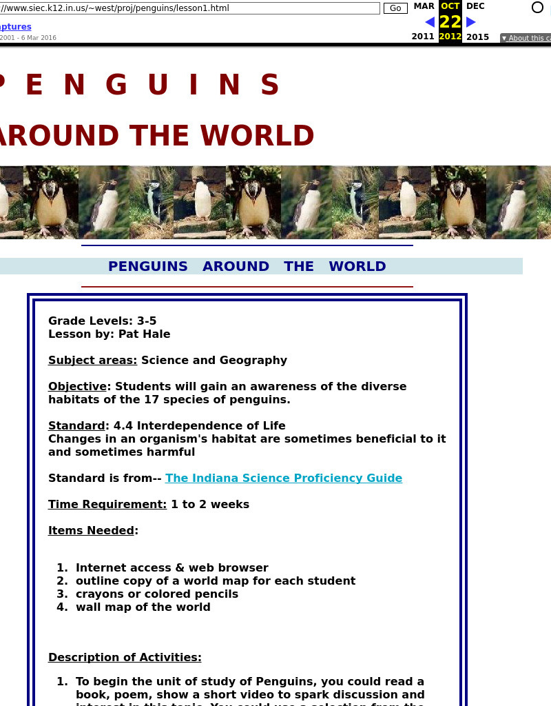 Penguins Around the World Lesson Plan