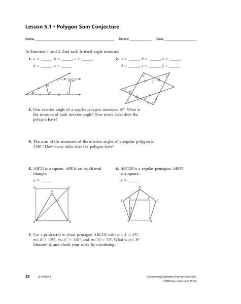 Polygon Sum Conjecture Worksheet