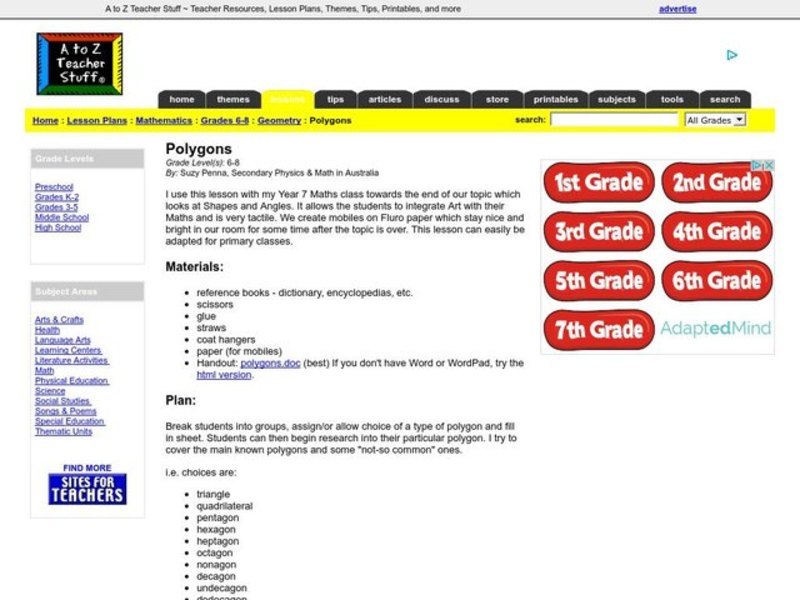 Polygons Lesson Plan