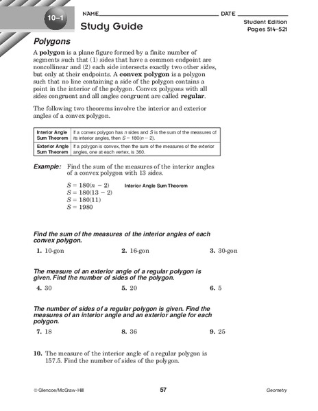 Polygons Worksheet