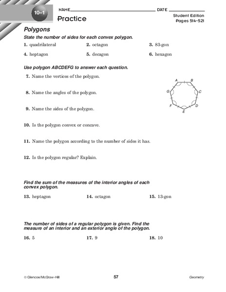 Polygons Worksheet