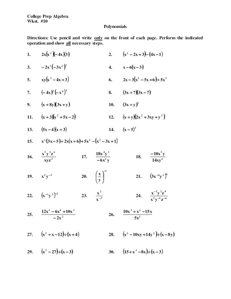 Polynomials Lesson Plan