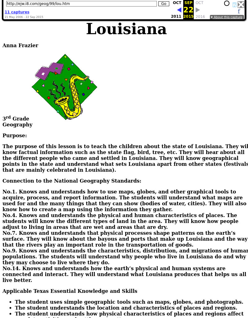 Louisiana Lesson Plan