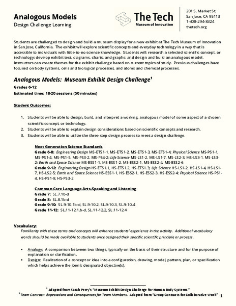 Analogous Models Unit Plan