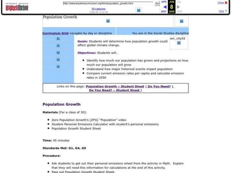 Population Growth Lesson Plan