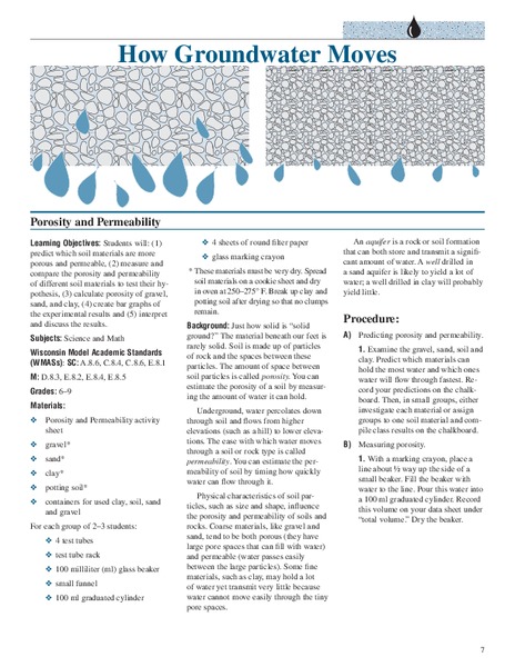 Porosity and Permeability Lesson Plan