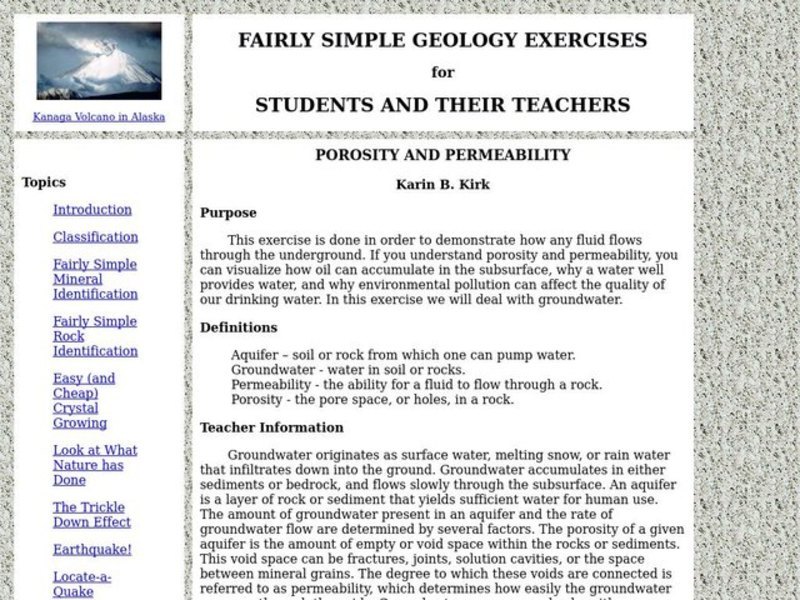 Porosity And Permeability Lesson Plan