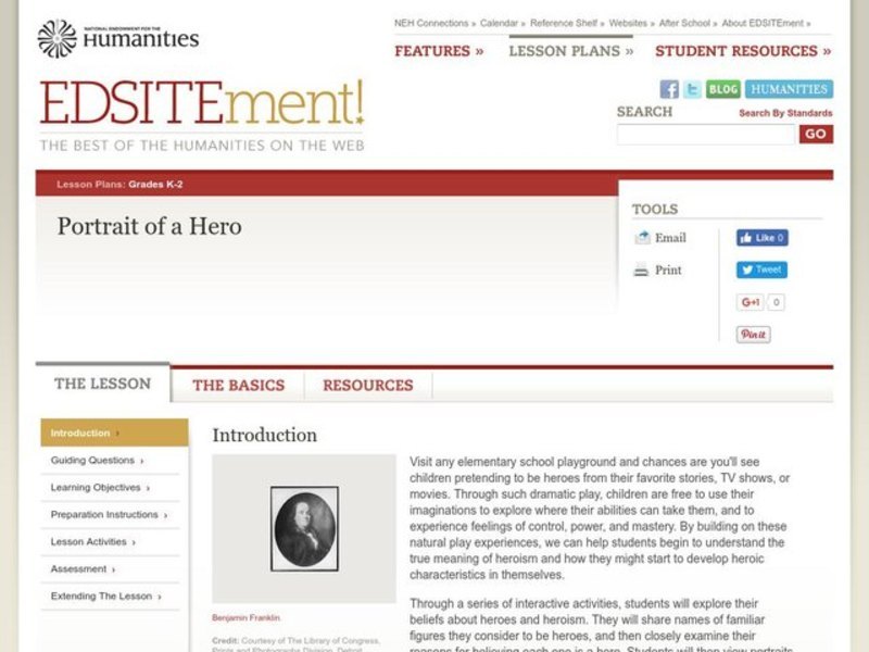 Portrait of a Hero Lesson Plan