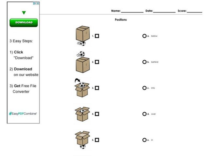 Positions Worksheet