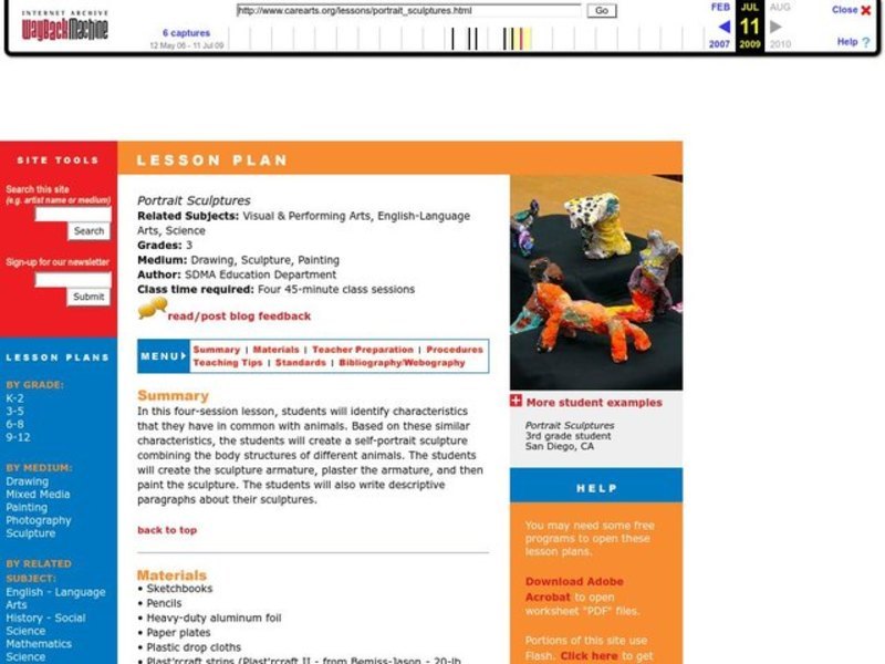 Portrait Sculptures Lesson Plan