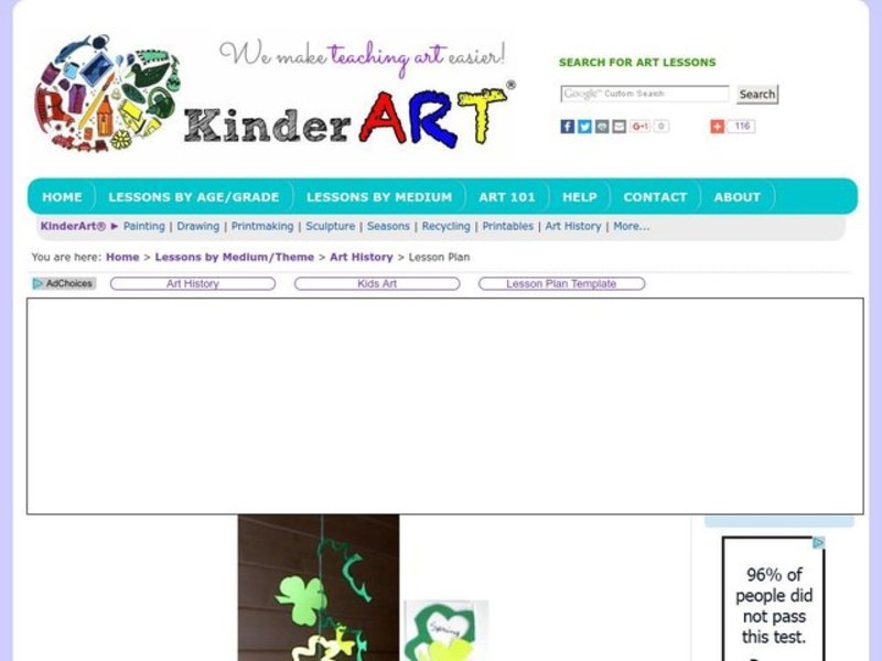 Positive/Negative Shapes, Shamrocks And Matisse Lesson Plan