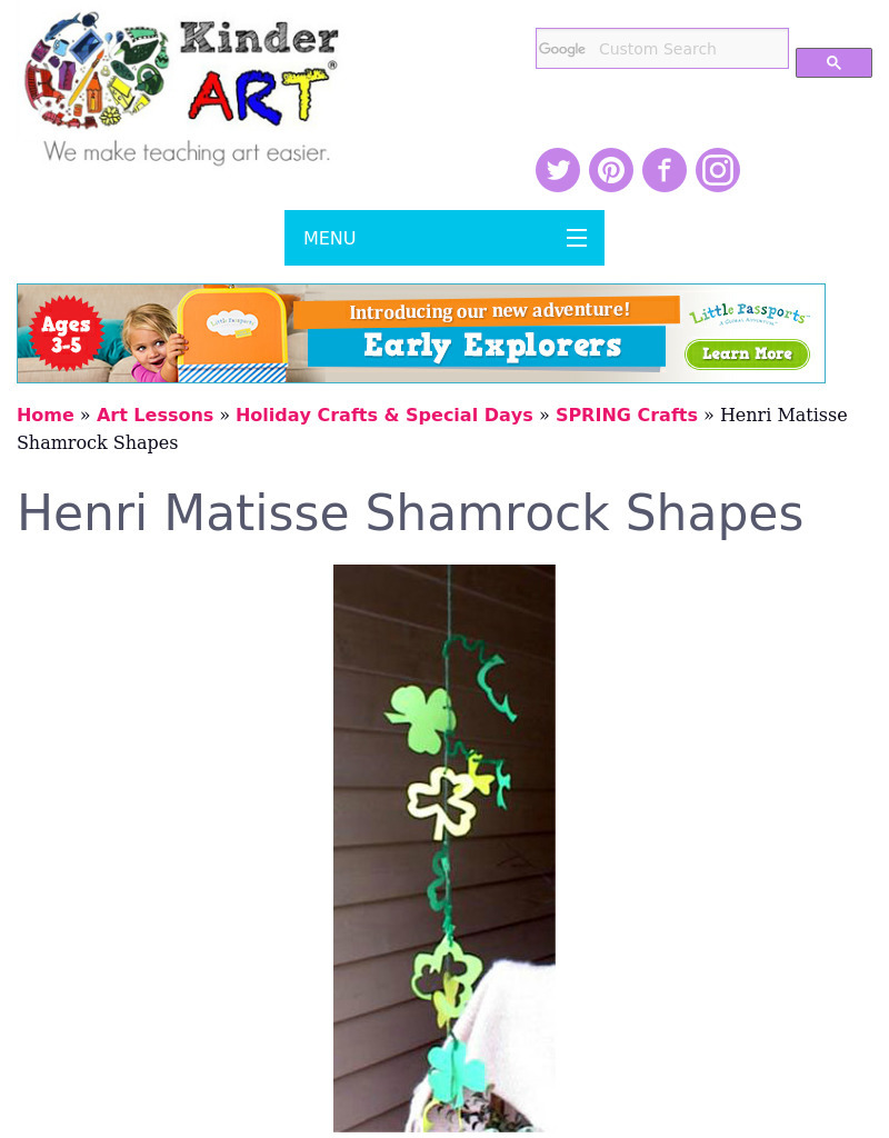Positive/negative Shapes, Shamrocks And Matisse Lesson Plan