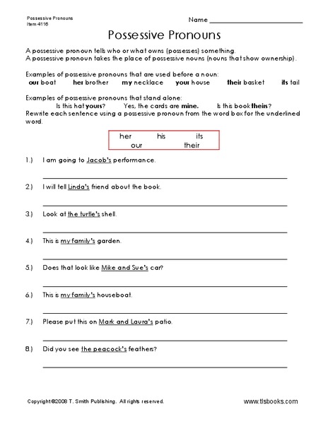 Possessive Nouns Worksheet