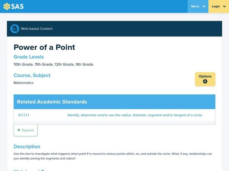 Power of a Point Lesson Plan