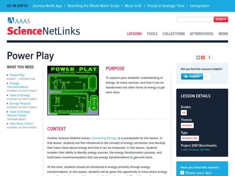 Power Play Lesson Plan