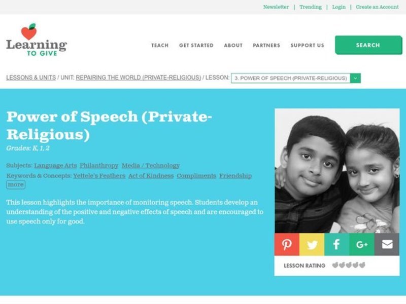 Power of Speech Lesson Plan