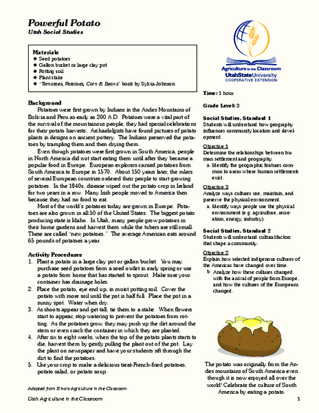 Powerful Potato Lesson Plan