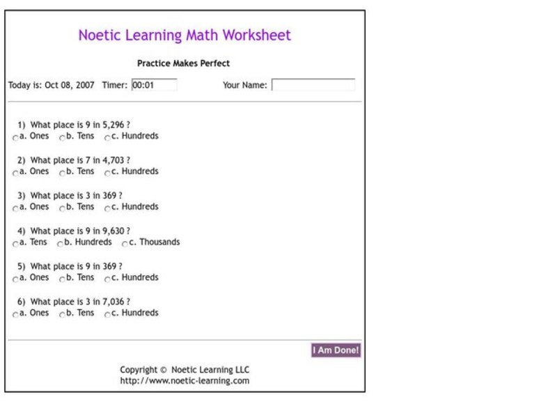 Practice Makes Perfect Worksheet