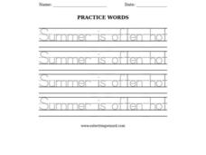Practice Words Worksheet
