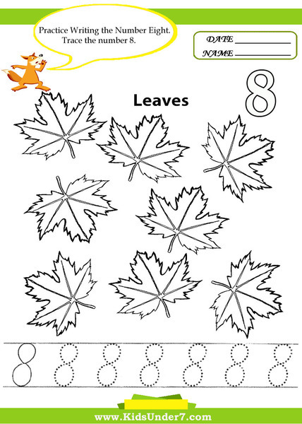 Practice Writing the Number Eight Worksheet