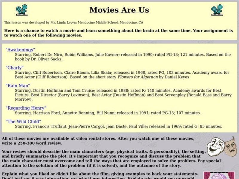 Movies Are Us Lesson Plan