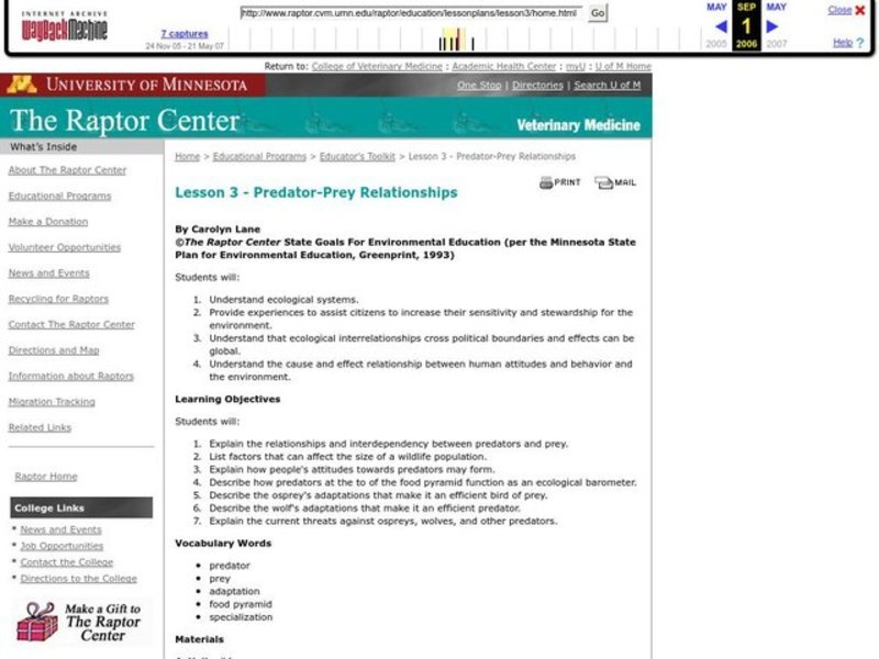 Predator-Prey Relationships Lesson Plan