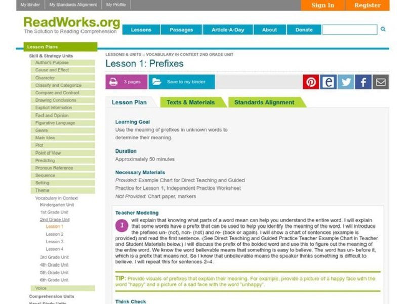 Prefixes Lesson Plan