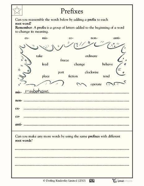 Prefixes Worksheet
