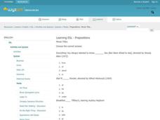 Prepositions Worksheet