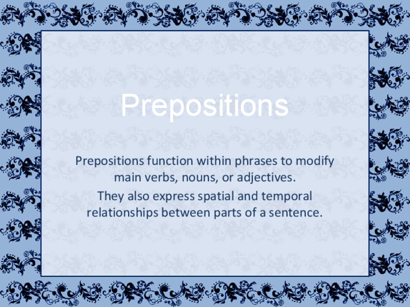Prepositions  PPT