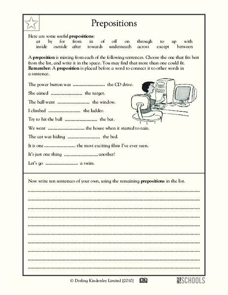 Prepositions Writing