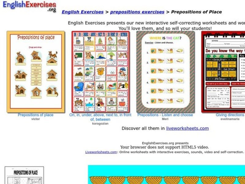 Prepositions of Place Interactive