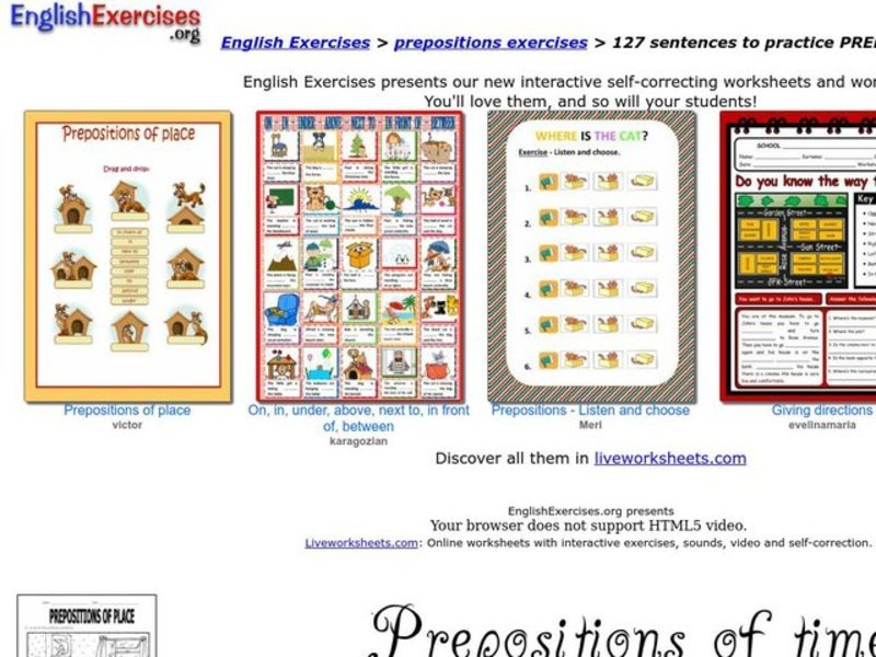 Prepositions of Time Interactive
