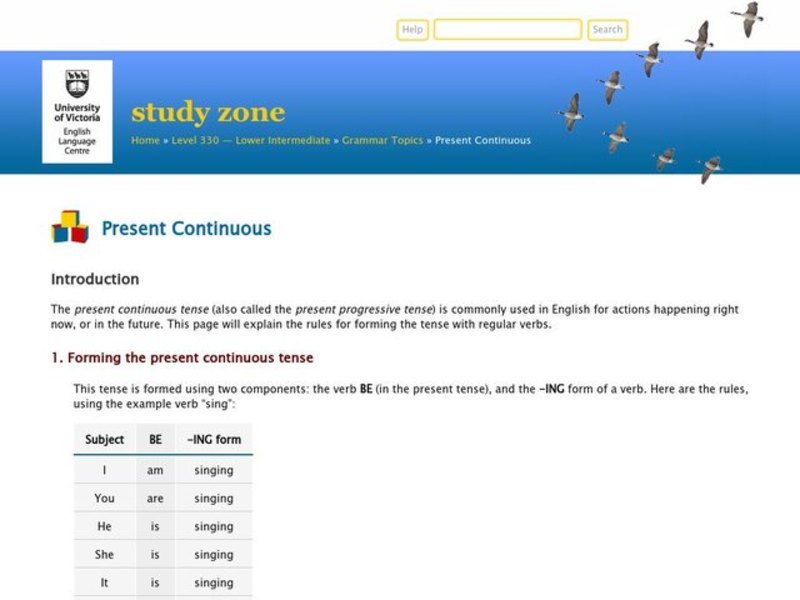 Present Continuous Lesson Plan