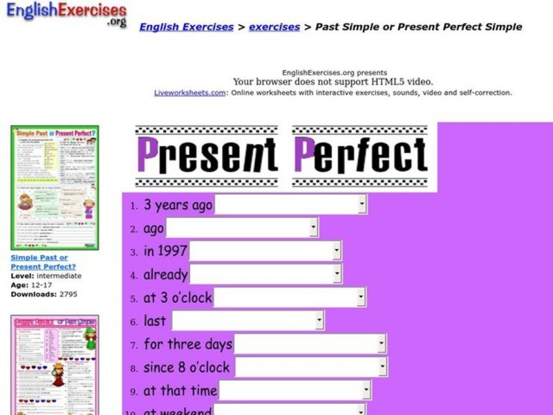 Present Perfect Interactive