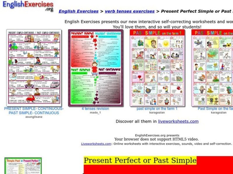 Present Perfect Simple or Past Simple Interactive