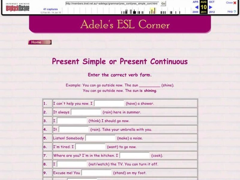 Present Simple or Present Continuous Interactive
