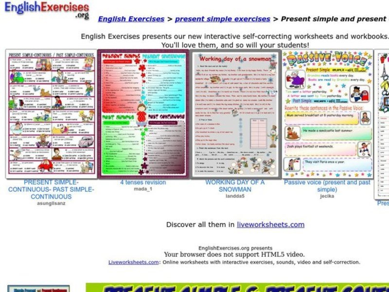 Present Simple and Present Continuous Interactive