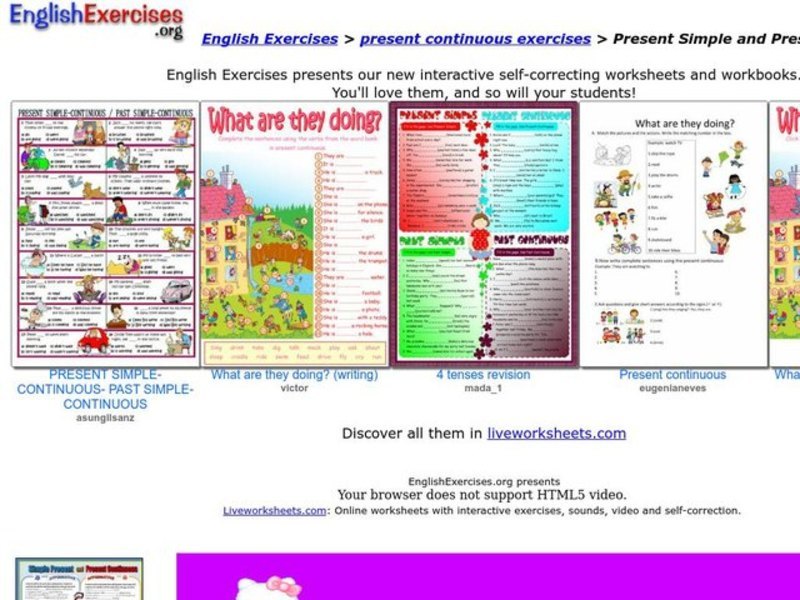 Present Simple and Present Continuous Interactive