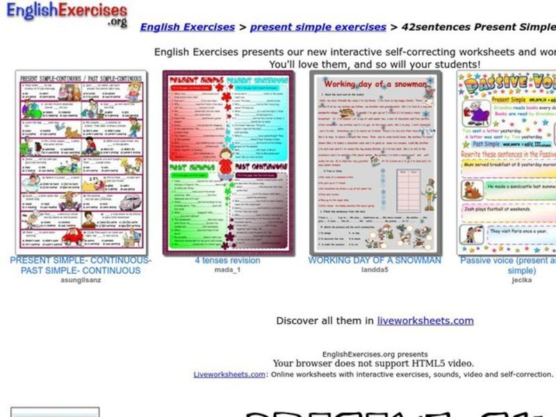 Present Simple Tense Interactive