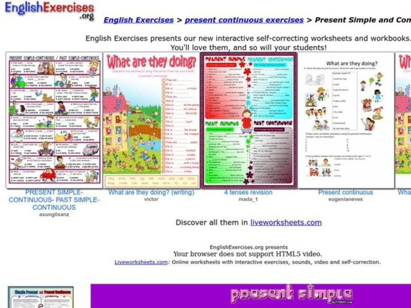 Present Simple and Present Continuous Interactive