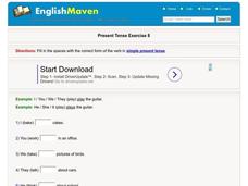 Present Tense Worksheet
