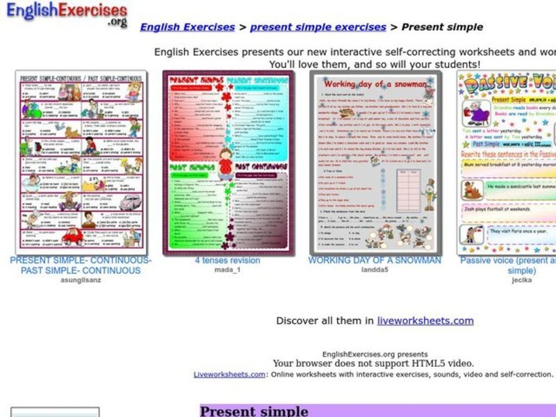 Present Simple Tense Interactive