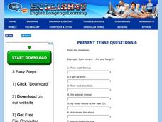 Present Tense Questions Interactive