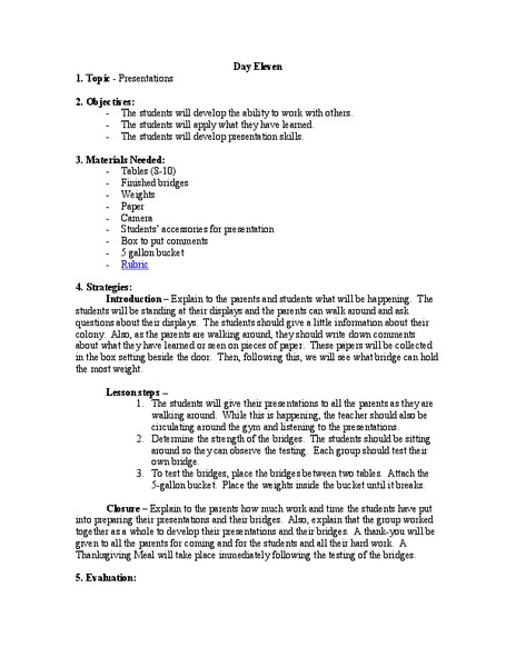 Presentations Lesson Plan