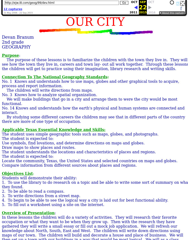 Our City Lesson Plan